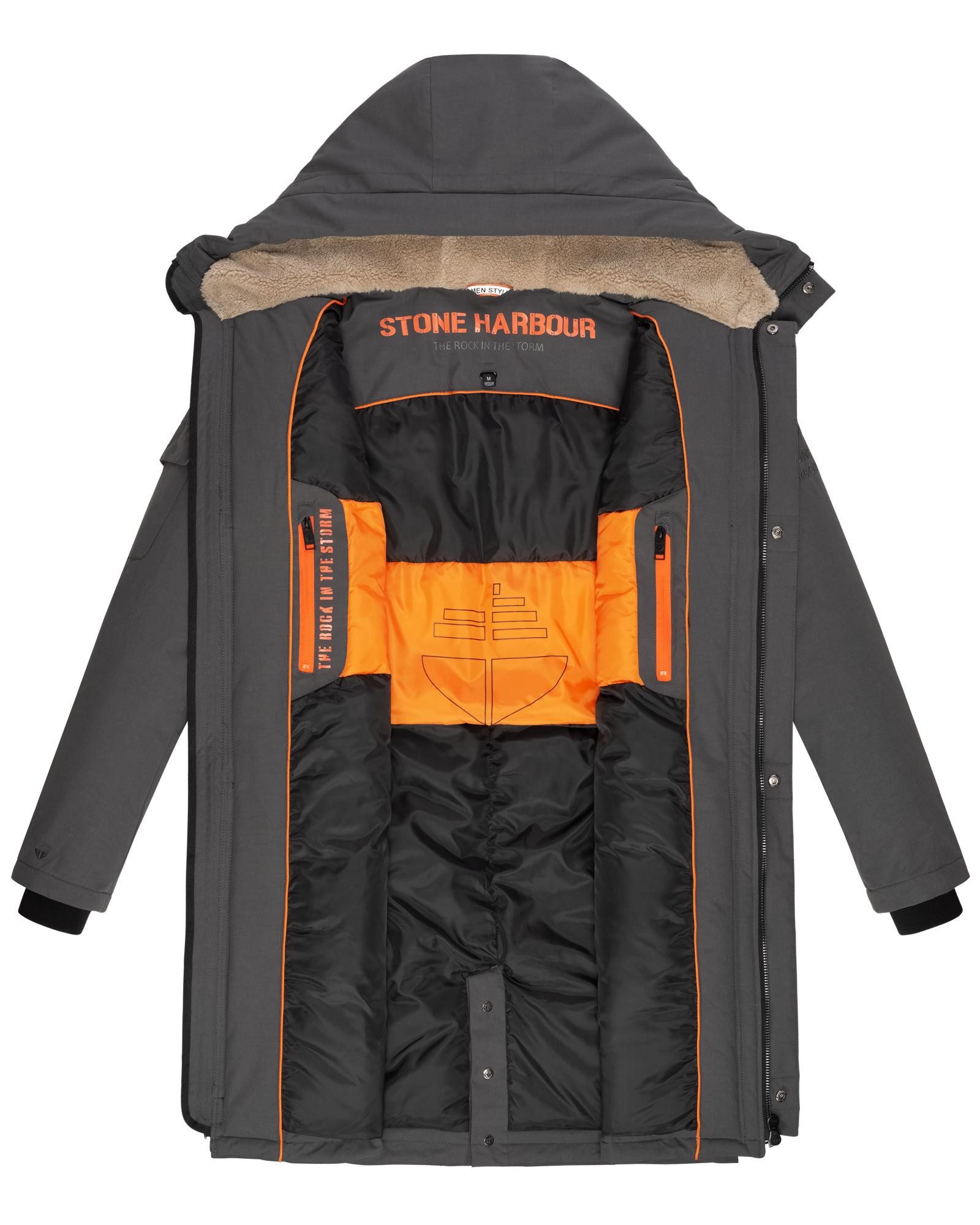 Stone Harbour Wintermantel Cyriaan XX Langer Herren Winterparka mit großen Eingrifftaschen