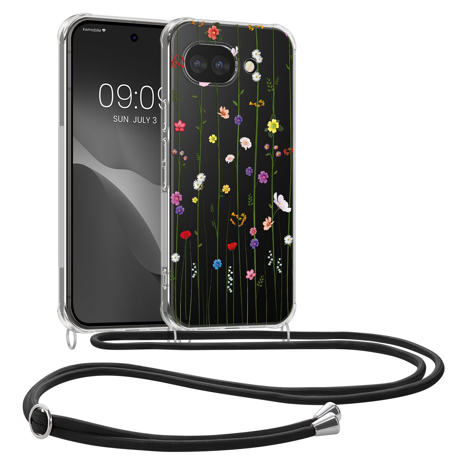 kwmobile Smartphone-Hülle Hülle für Google Pixel 10a, Silikon Handyhülle mit Kette - Handykette Handyband
