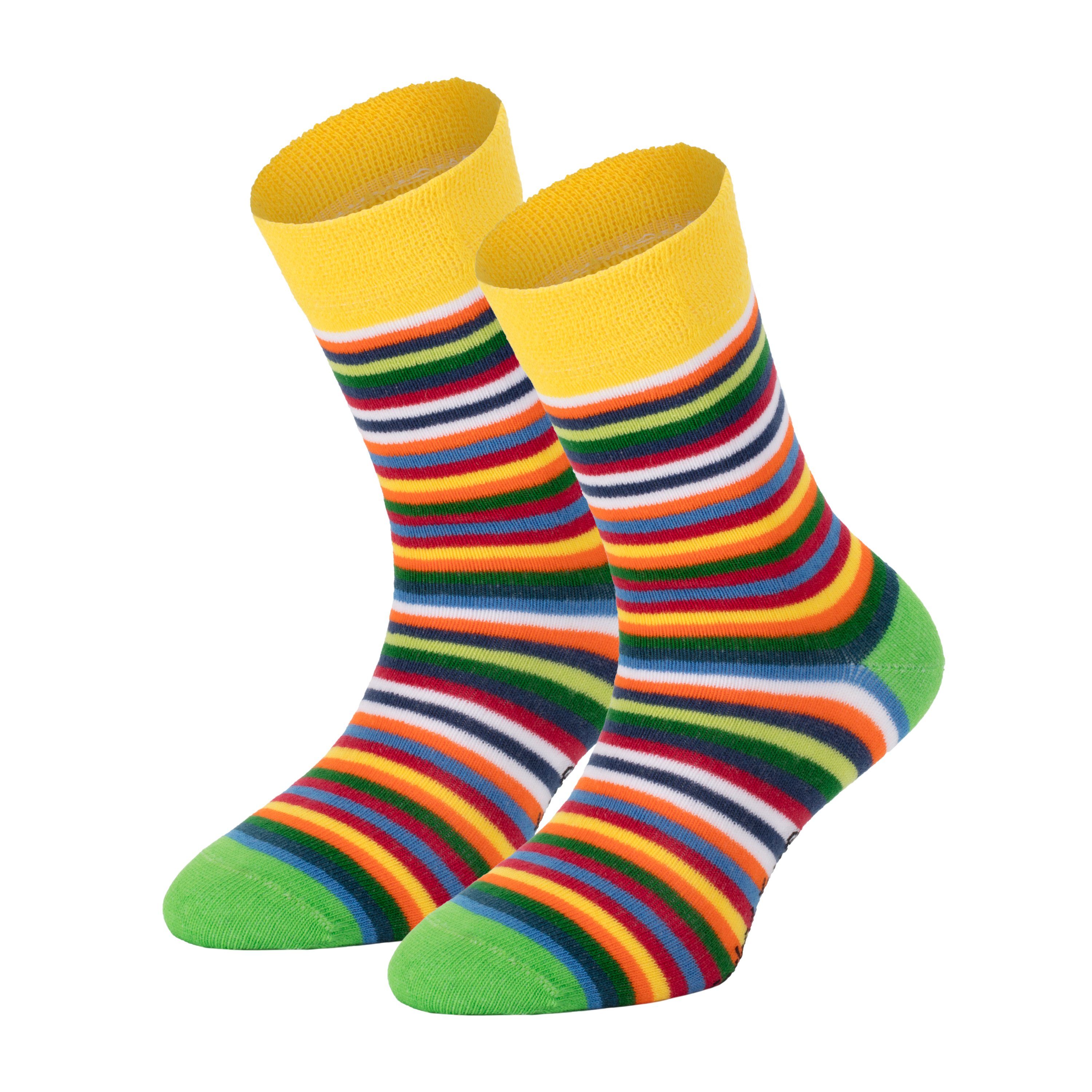 FussFreunde Thermosocken 6 Paar warme Ringel Kindersocken mit Frotteefutter, Thermo Socken (6 Paar) Vollfrottee-gefüttert – Bild 3 von 5
