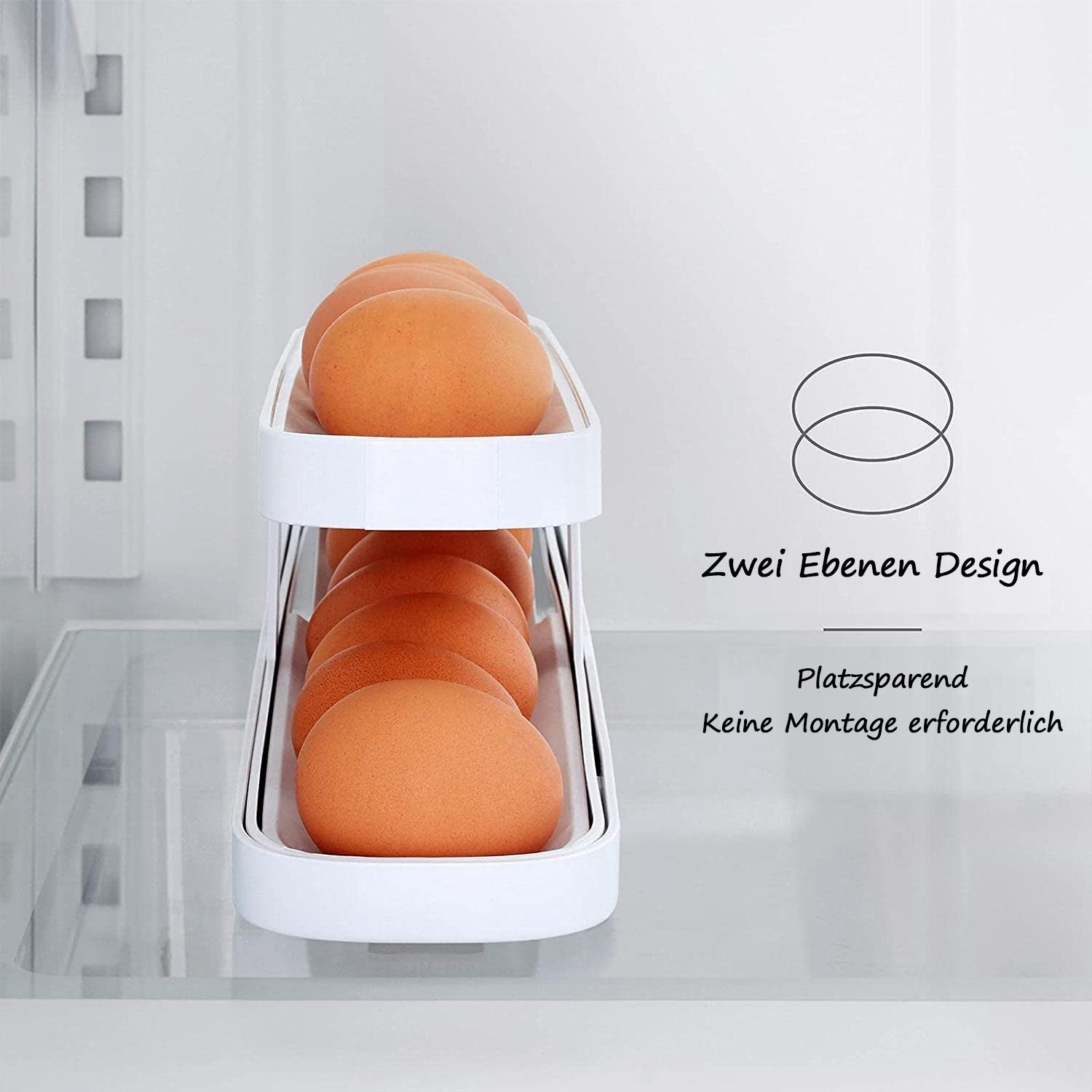 Schichten Eierkorb 2 mit zggzerg Kühlschrank Kunststoff-Acryl Eierhalter aus für