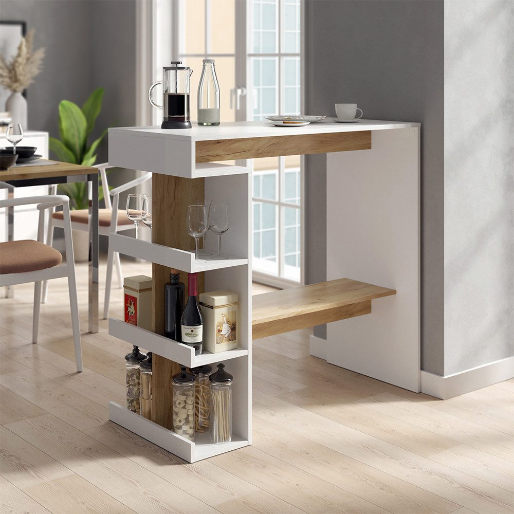 Vicco Bartisch Dana, Weiß/Goldkraft Eiche/Goldkraft Eiche, 108 x 50 cm (1-St)