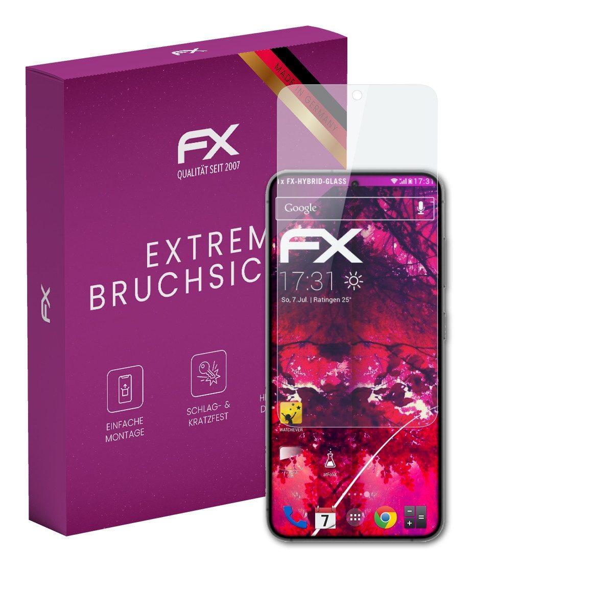 atFoliX Schutzfolie Panzerglasfolie für Samsung Galaxy S24, Ultradünn und superhart