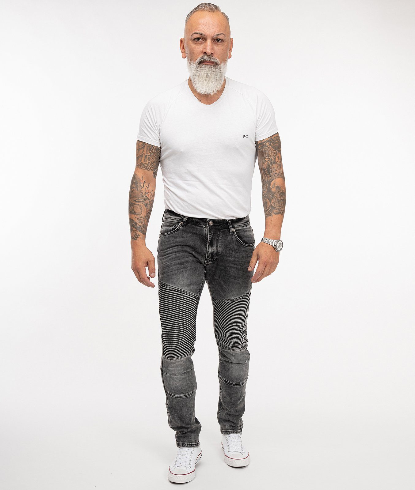 Rock Creek Slim-fit-Jeans Herren Jeans Slim Fit Biker-Style RC-2186 – Bild 4 von 5