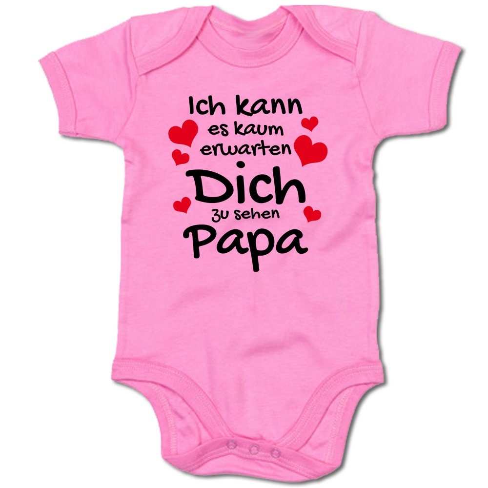 G-graphics Kurzarmbody Ich kann es kaum erwarten Dich zu sehen Papa Baby Body mit Spruch / Aufdruck • für den „Papa to be“