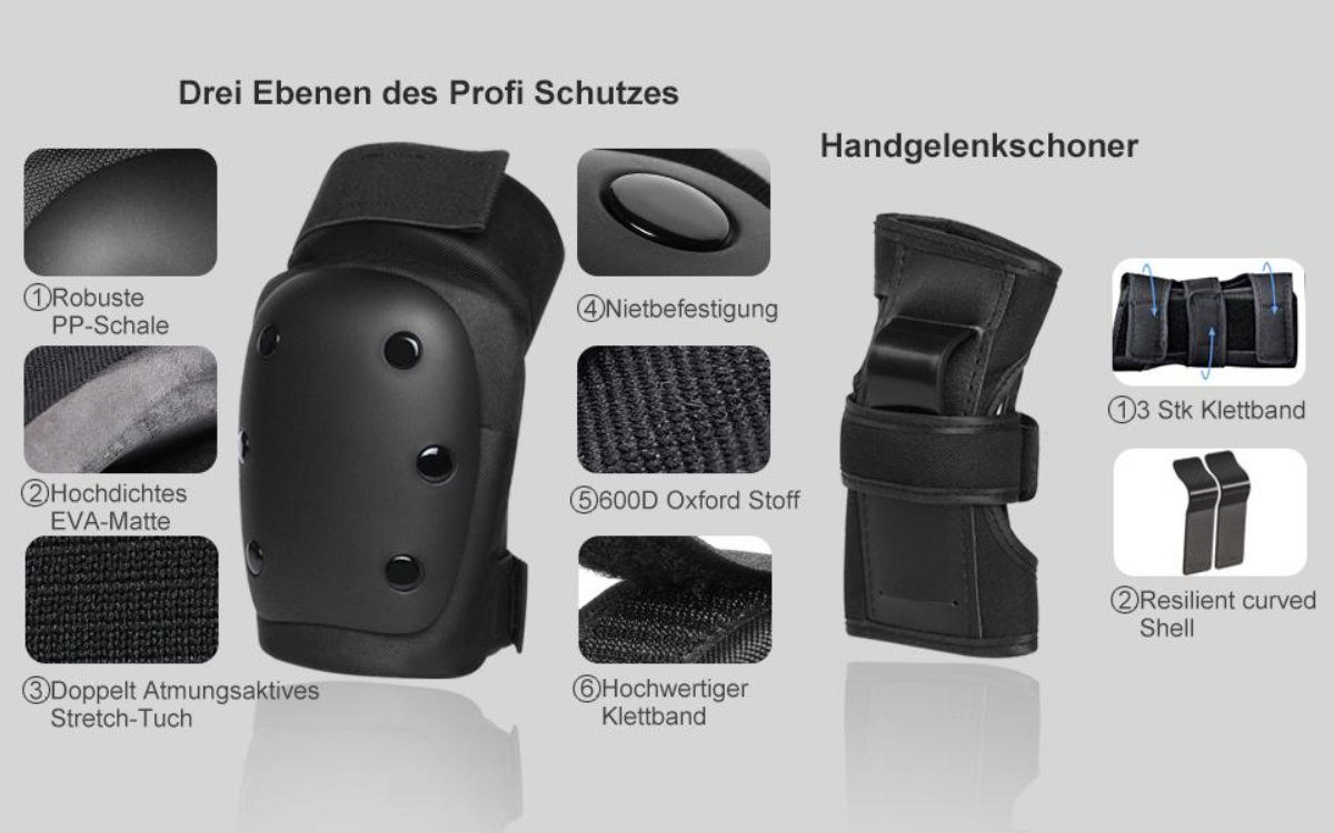 Schutzausrüstung HOMEIDEAS Schützer Protektoren-Set (6-tlg), Schonerset