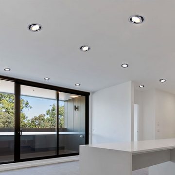 etc-shop LED Einbaustrahler, Leuchtmittel inklusive, Warmweiß, 6er Set Spot Strahler Chrom Küchen Möbel Einbau Leuchten