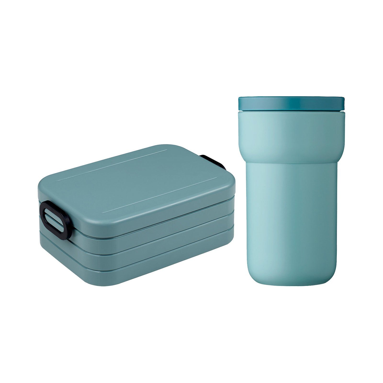 Mepal Lunchbox Ellipse + TAB Lunchset Kaffee, Material-Mix, (2-tlg), Spülmaschinengeeignet Nordic Green