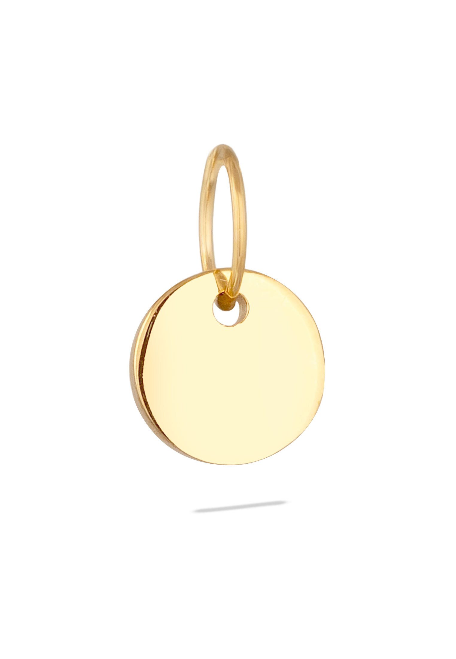 Elli Premium Kettenanhänger Plättchen Rund Gravurplatte 585 Gelbgold günstig online kaufen