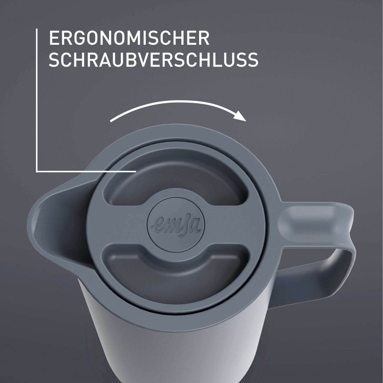 Emsa Isolierkanne Motiva in modernem Design, 100% auslaufsicher, Made in Germany, 1 l, (doppelwandiger Glasisolierkolben, bis zu 12h warm/24h kalt), Quick-Press – Bild 4 von 5