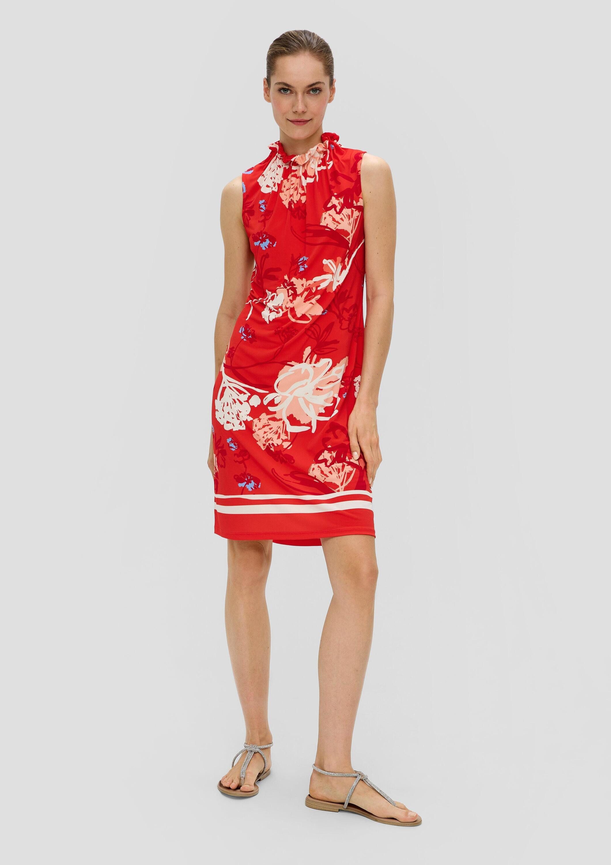 s.Oliver Minikleid Kleid Jerseykleid mit Faltenausschnitt