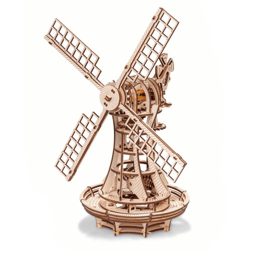 Eco Wood Art 3D-Puzzle Mechanische Windmühle, ECO WOOD ART, 227  Puzzleteile, Holzbausatz zum Selberbauen