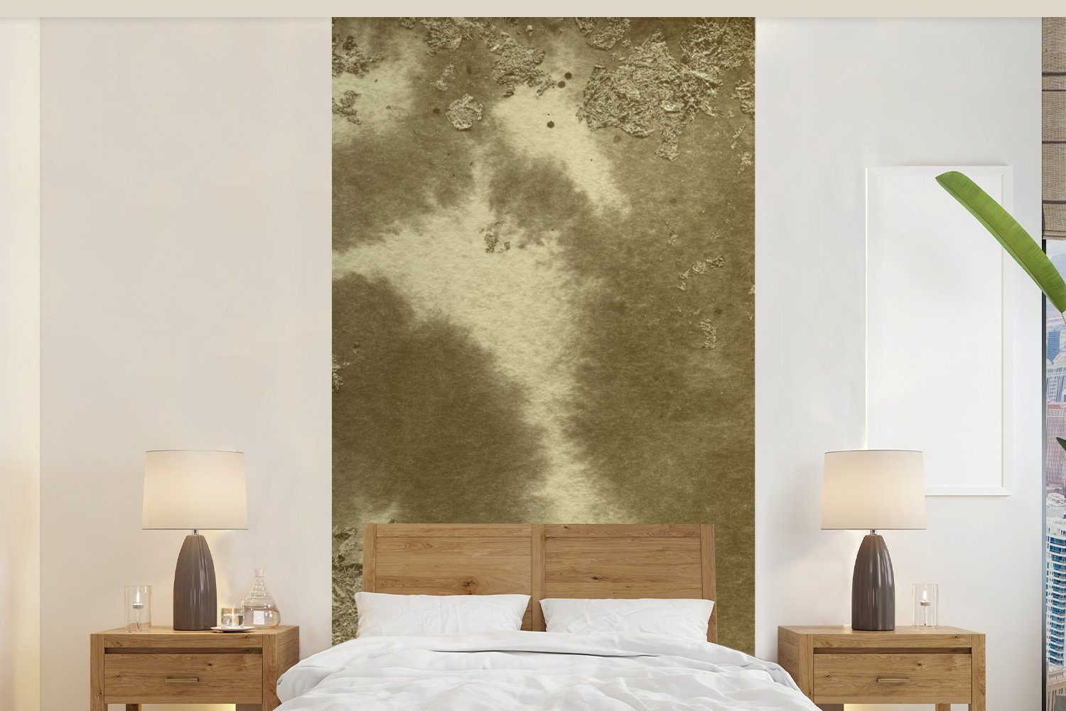 Großer Rabatt auf neue Produkte MuchoWow Fototapete - Gold Wohnzimmer Fototapete St), (2 - für Farbe, Küche, bedruckt, Matt, Vliestapete Schlafzimmer Abstrakt