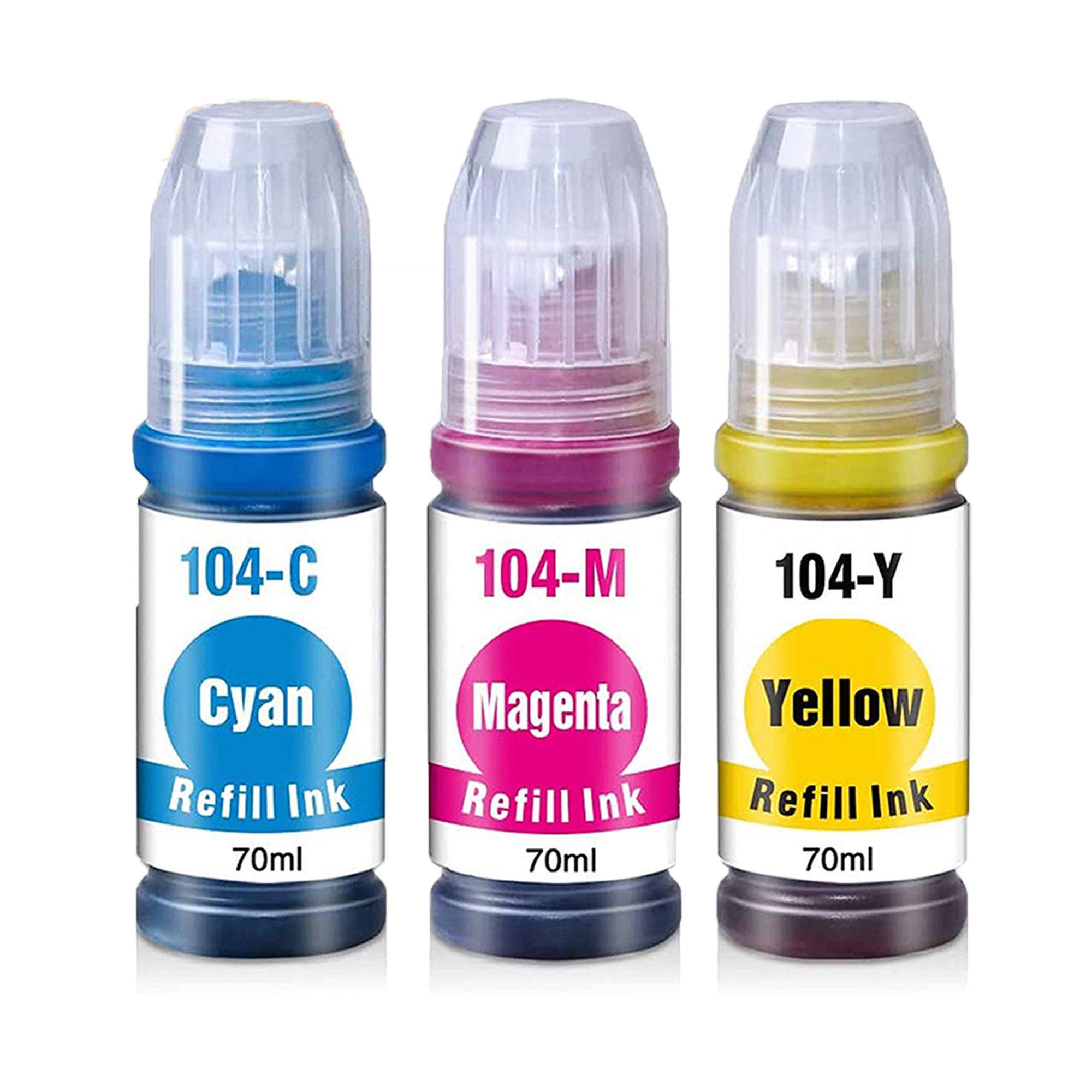 NEXPRO EPSON 104 EcoTank Nachfülltinte, Cyan, Magenta, Gelb, 3er Tintenpatrone (Packung, Für ET-2710 ET-2711 ET-2712 ET-2714 ET-2715 ET-2720 ET-2721 2726 4700)