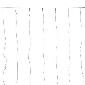 Coen Bakker Deco BV LED-Lichtervorhang Flex Wire Curtain, außen 2x1,4m warmweiß Dimmer 8/16h Timer transparent
