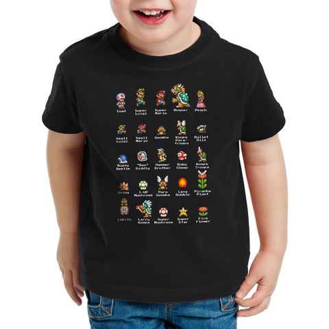 style3 Print-Shirt Kinder T-Shirt Mario Stars switch nes snes gamer