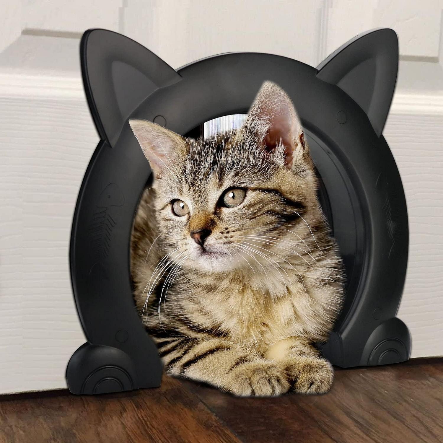 LuxusKollektion Katzenklappe Katzentür Innentür Schwarz XL