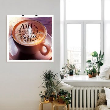 Artland Wandbild Das Leben beginnt nach dem Kaffee, Getränke (1 St), als Leinwandbild, Poster in verschied. Größen