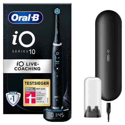 Oral-B Elektrische Zahnbürste iO 10, Aufsteckbürsten: 1 St., Magnet-Technologie, iOsense, 7 Putzmodi, Farbdisplay & Lade-Reiseetui