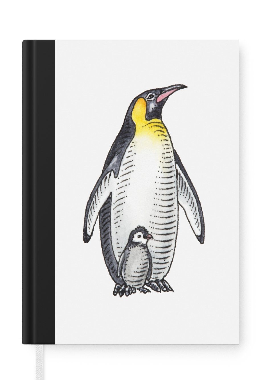 MuchoWow Notizbuch Pinguin - Tiere - Aquarell, Journal, Merkzettel, Tagebuch, Notizheft, A5, 98 Seiten, Haushaltsbuch