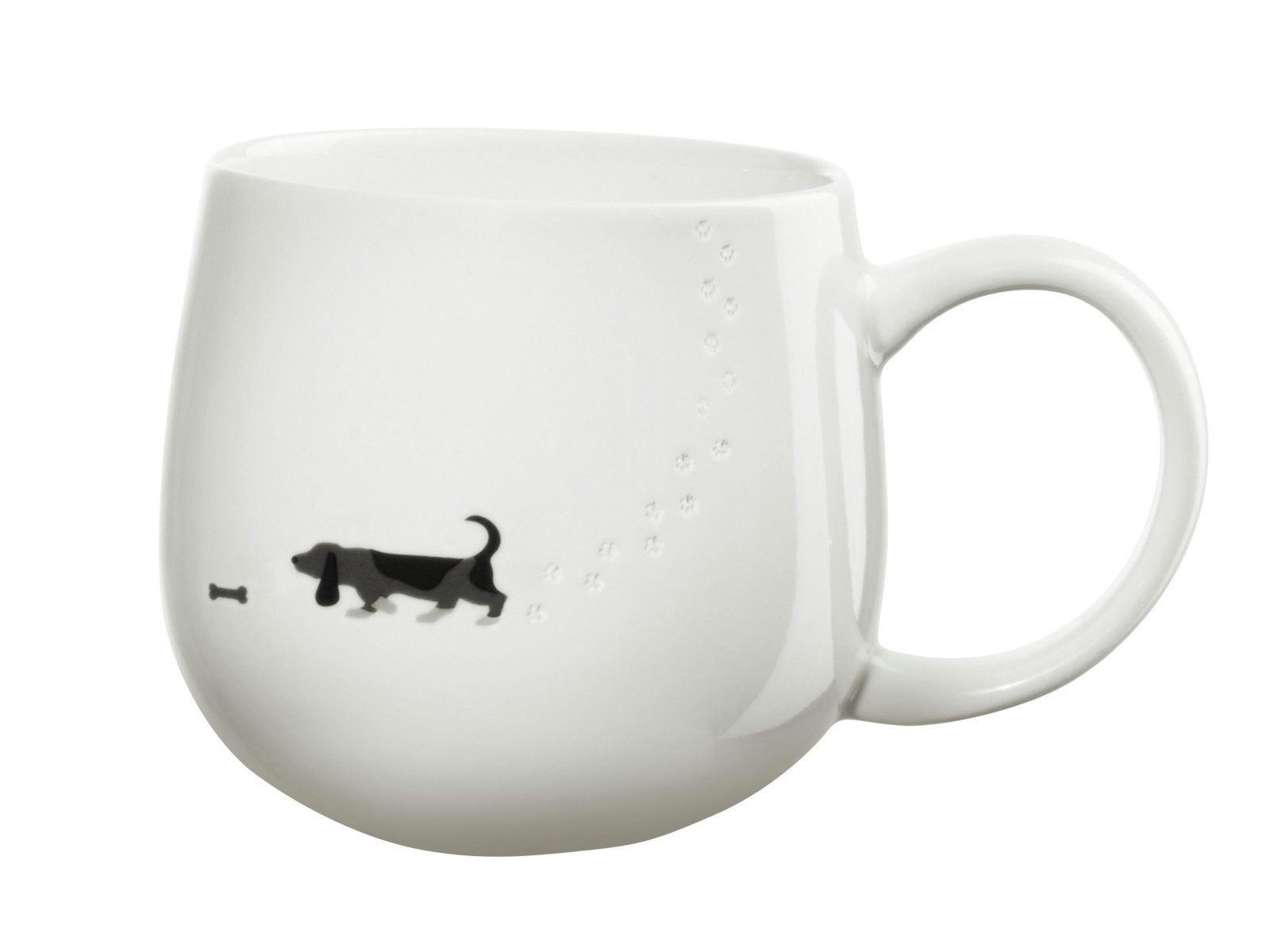 ASA SELECTION Becher magu Henkelbecher Dog weiß 0,4l, New Bone China