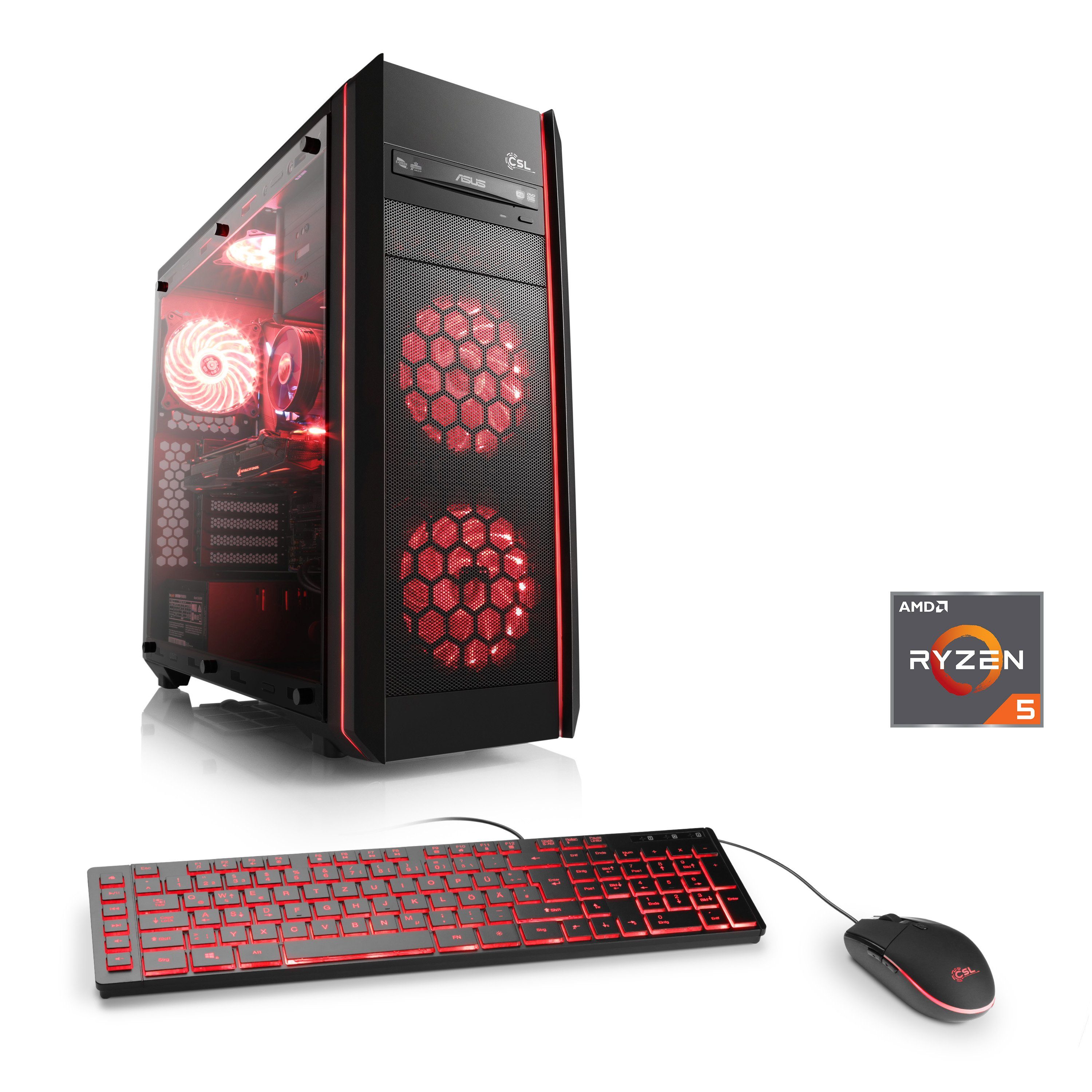 CSL Gaming PC, Ryzen 5 3600, GeForce RTX 2070, 16 GB DDR4, SSD »Sprint ...