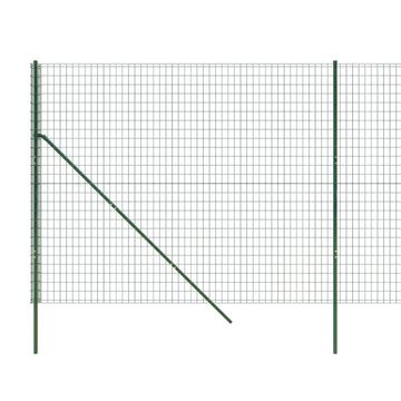 vidaXL Gartenzaun Maschendrahtzaun Grün 1,4x25 m Verzinkter Stahl, (1-St)