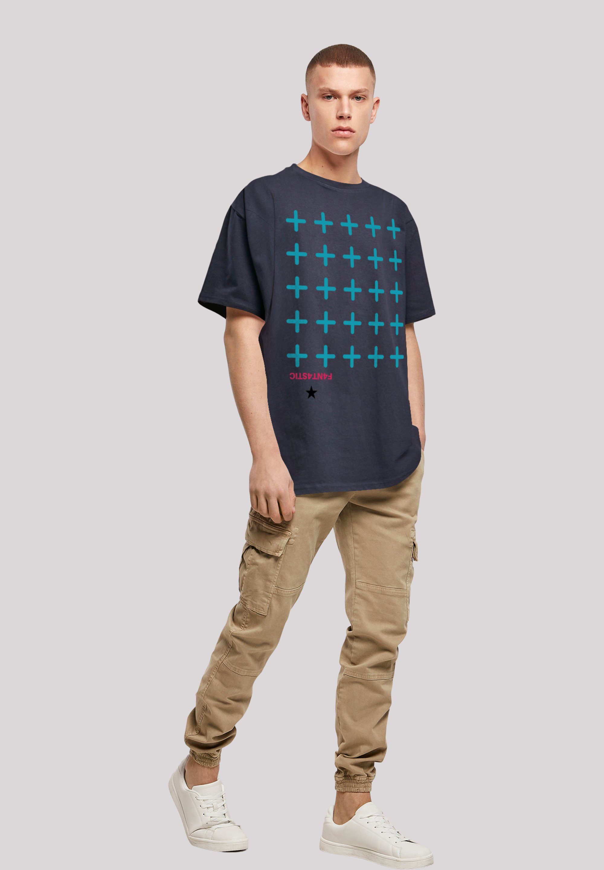 F4NT4STIC T-Shirt Kreuze Blau Print navy