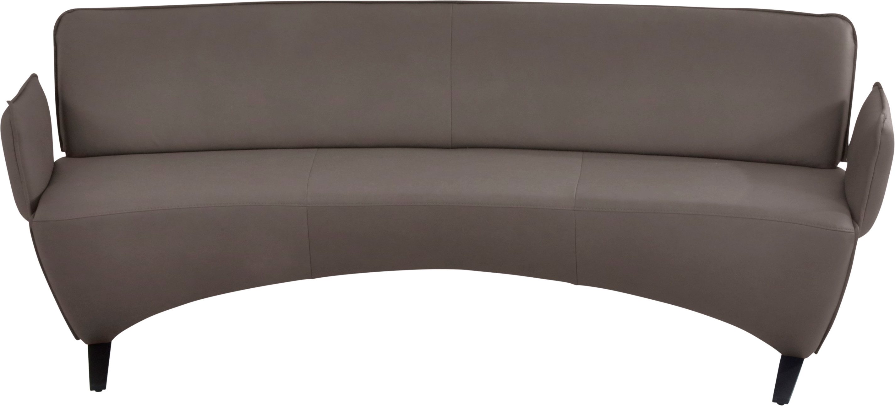 K+W Komfort & Wohnen Polsterbank, Leicht abgerundete Segmentbank im hochwertigen Leder, mit Armlehnen