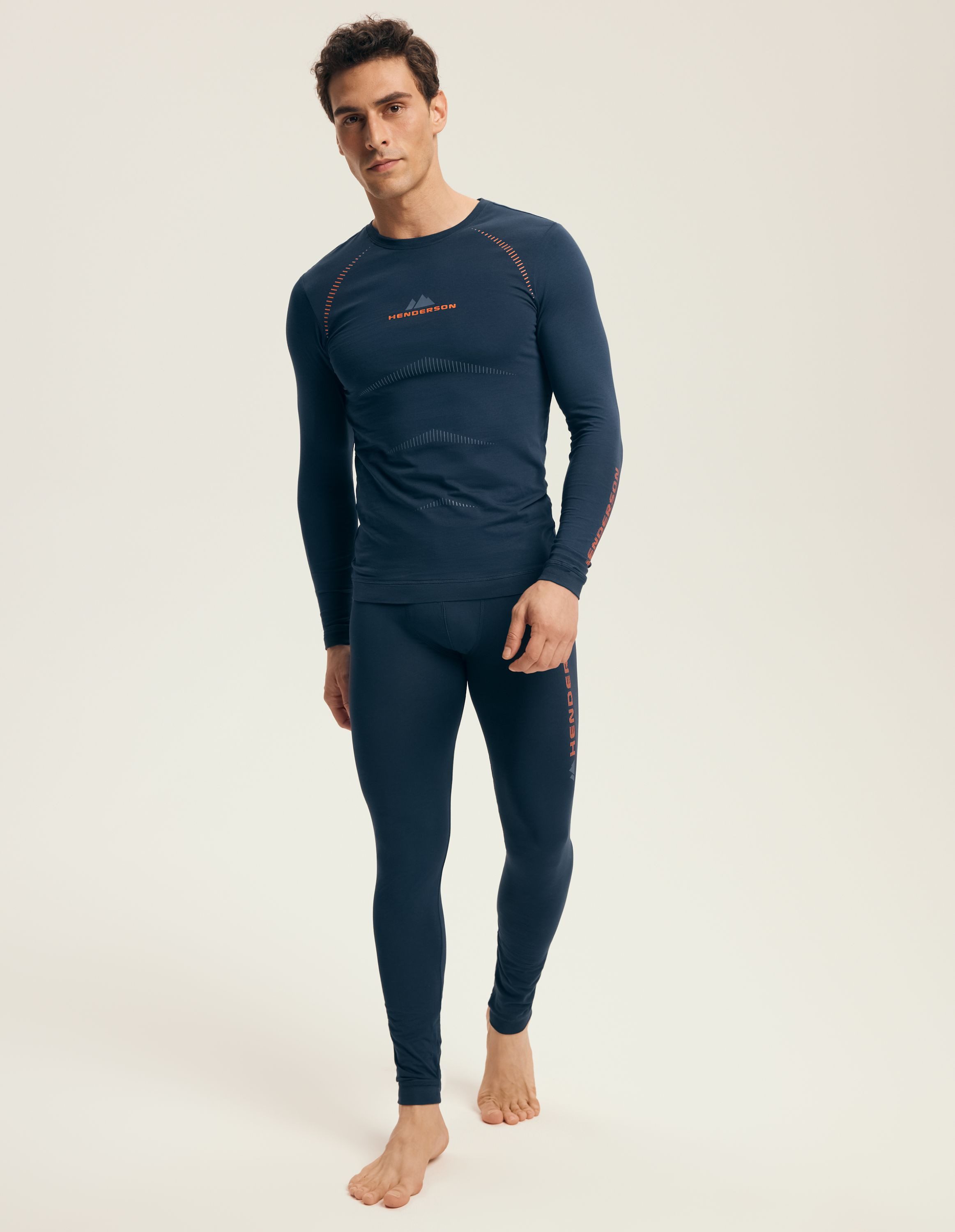 Henderson Lange Unterhose Lange Unterhose Safe, Baumwollmix, mit grafischem Logobund