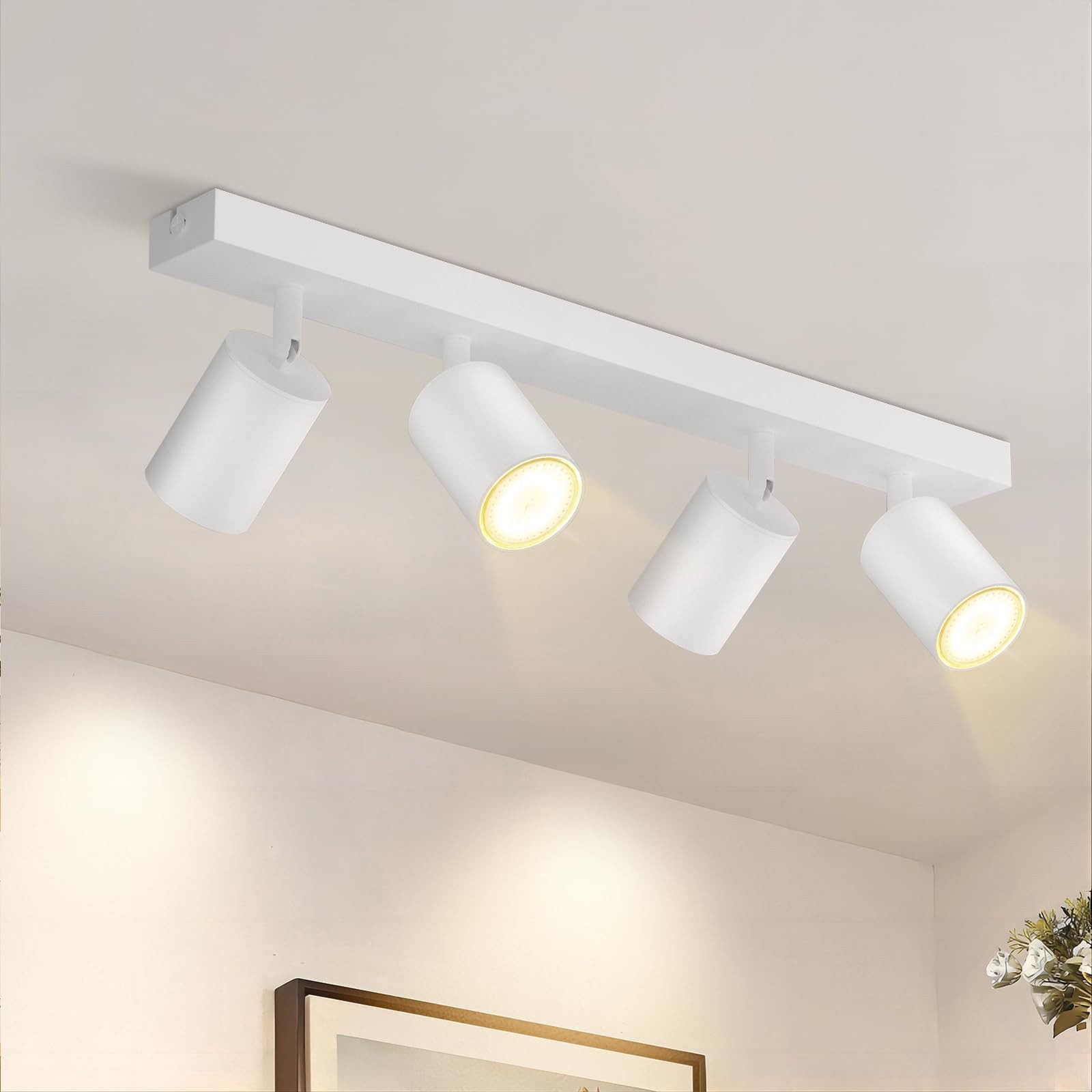 Nettlife Deckenstrahler Deckenstrahler GU10 Rechteckig 4flammig Schwarz, Sc günstig online kaufen