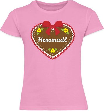 Shirtracer T-Shirt Herzmadl Lebkuchenherz Rot Mode für Oktoberfest Kinder Outfit