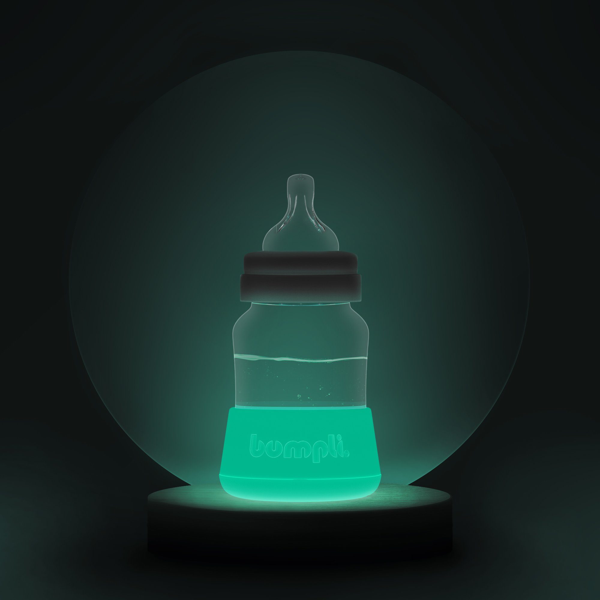 bumpli® Babyflasche Selbstleuchtendes Nachtlicht für Milchflaschen, lädt sich tagsüber automatisch auf, stoßfest