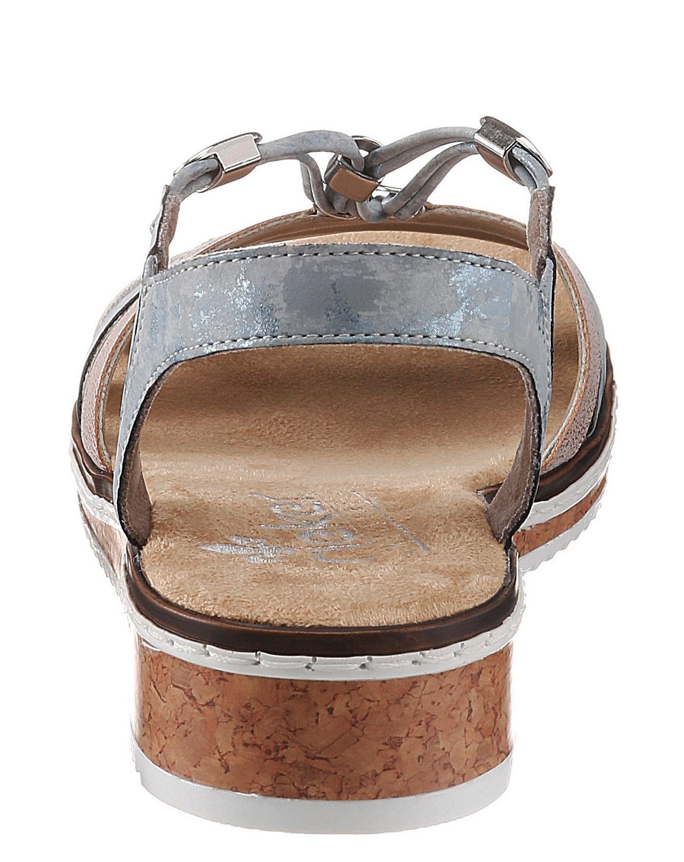 Schuhe Sandalen Rieker Riemchensandale mit dezenter Schmuckverzierung