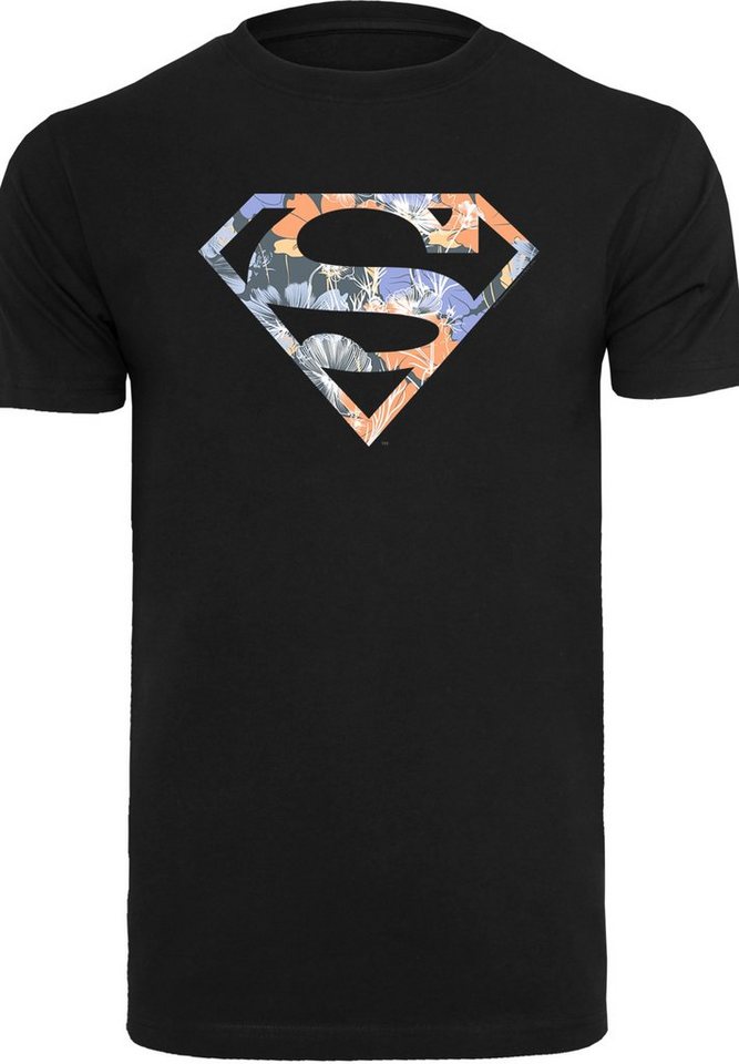 F4NT4STIC T-Shirt T-Shirt DC Comics Superman Floral Logo Superheld Herren,Premium  Merch,Regular-Fit,Basic,Bedruckt