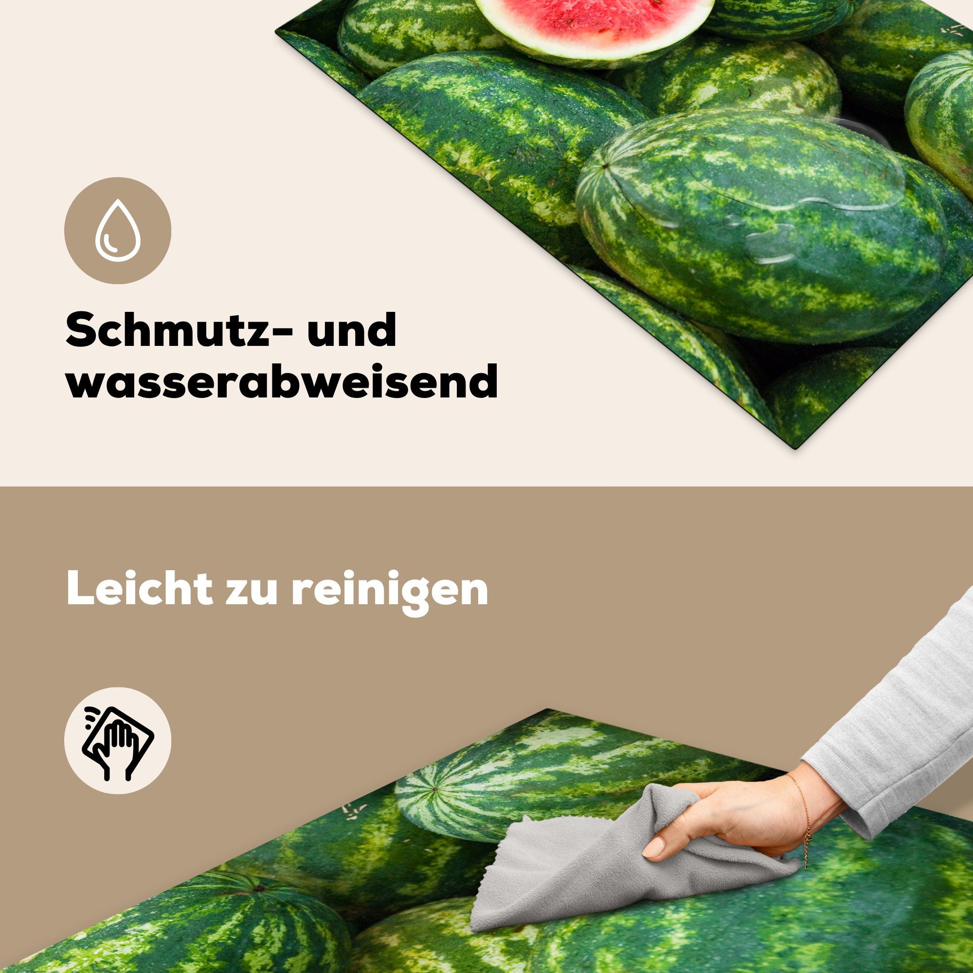 cm, Schutz Markt Ceranfeldabdeckung MuchoWow - - Induktionskochfeld für Wassermelonen küche, tlg), die Obst, Vinyl, Herdblende-/Abdeckplatte (1 81x52