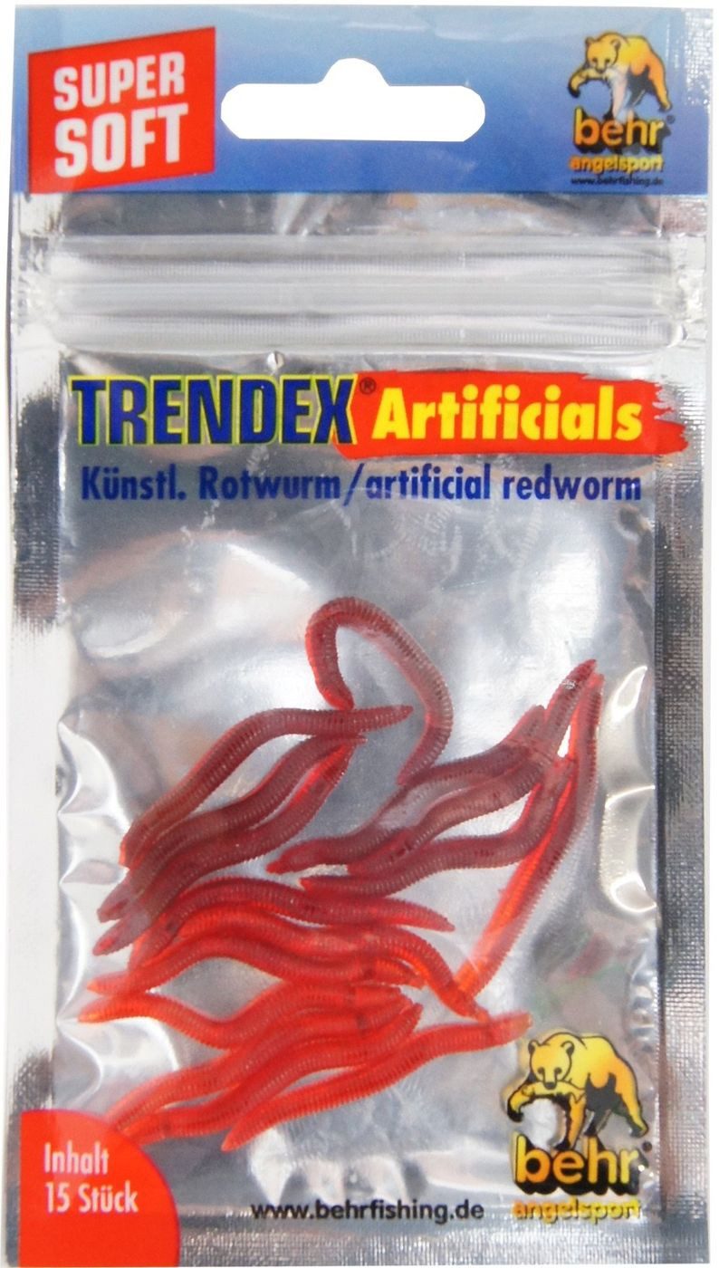Behr Kunstköder 15 künstliche Würmer Gummiwürmer Forellenköder Wurm Behr 4cm