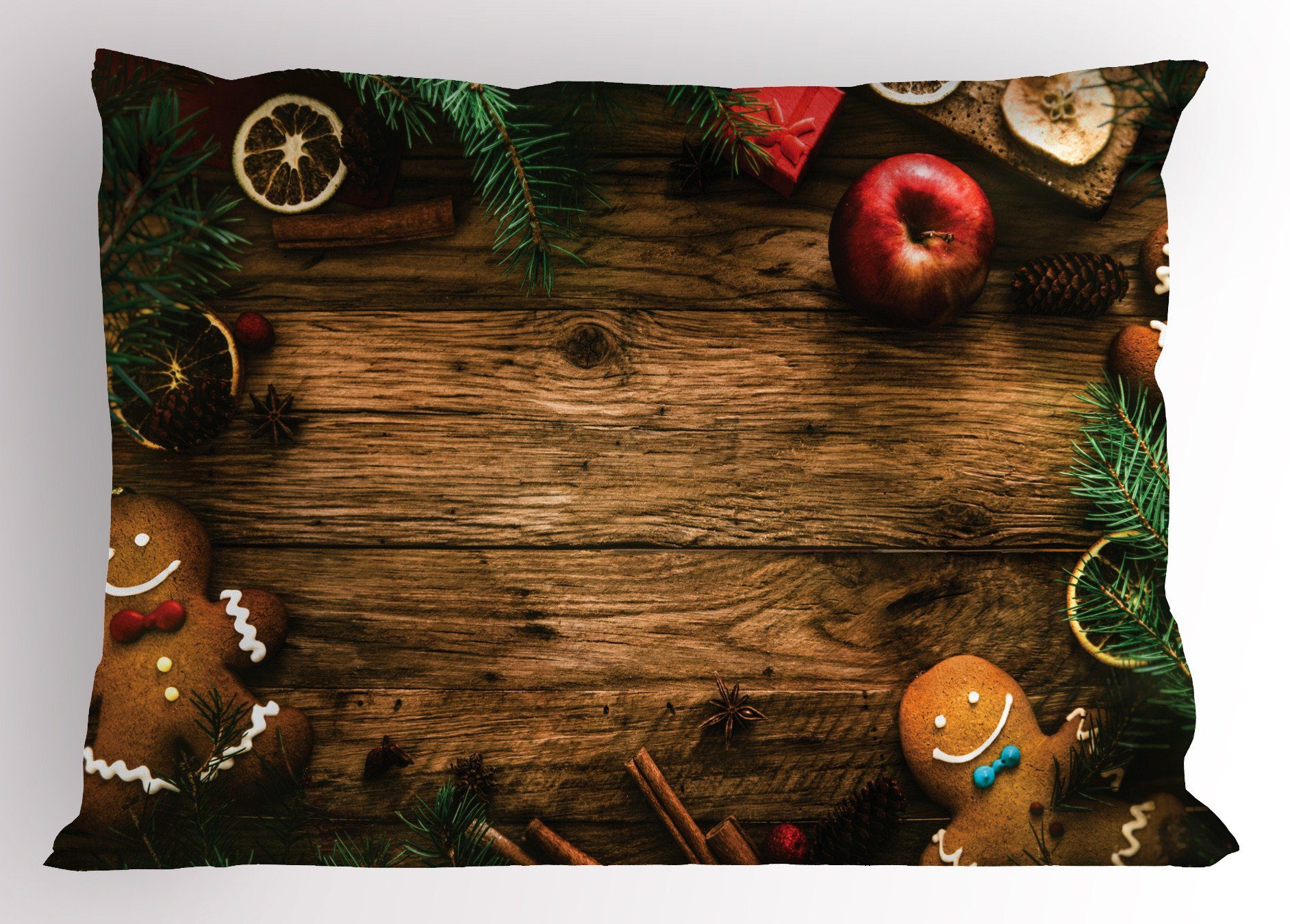 Kissenbezug, Weihnachten Lodge Size Holz Dekorativer Rustic Abakuhaus Standard Stück), (1 Gedruckter Kissenbezüge King
