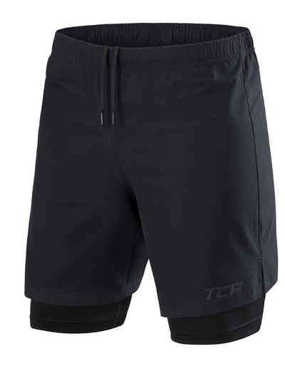 TCA Trainingsshorts TCA Herren 2-in-1 Laufhose mit Kompressionshose - Schwarz, XL (1-tlg)