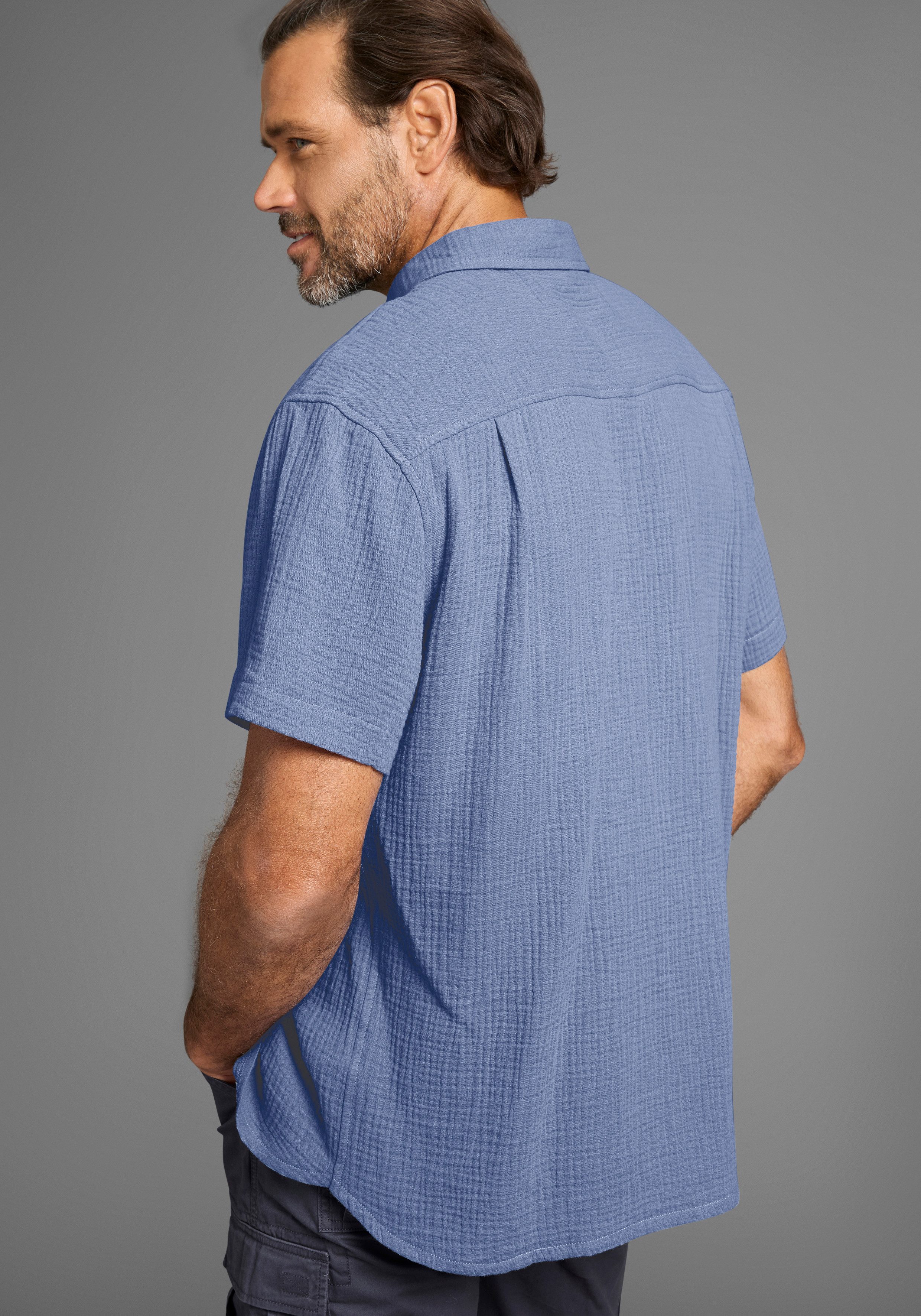 Man's World Kurzarmhemd in Musseline Qualität