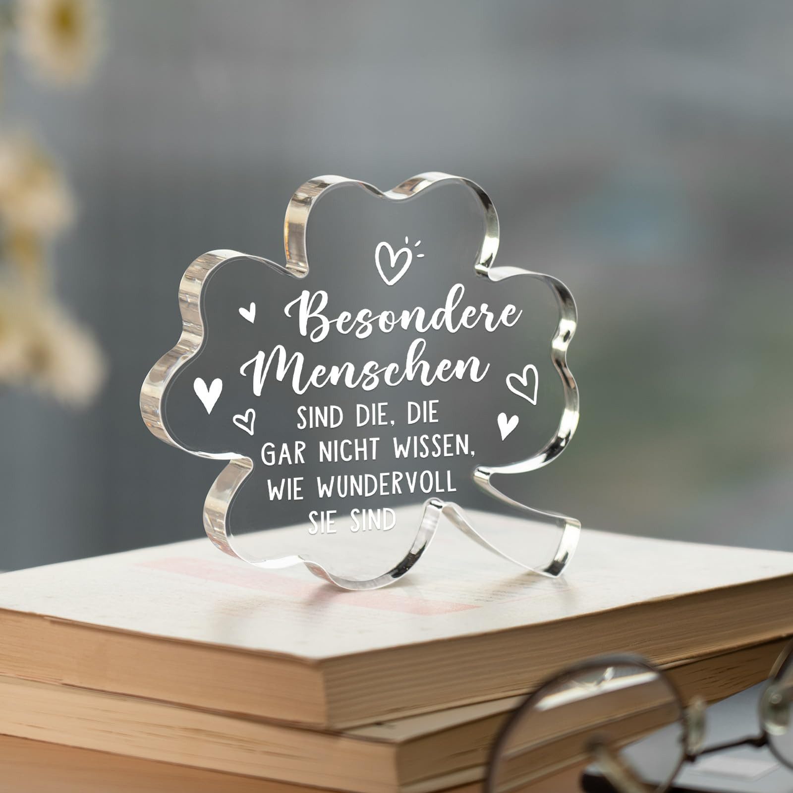 FOUORTUNATE-BEE Dekoobjekt Acryl Deko Geschenk für Frauen – Weihnachts- & Geburtstagsidee, Inspirierende Acryl Dekoration für Freundin, Schwester & Kollegin – Bild 5 von 5