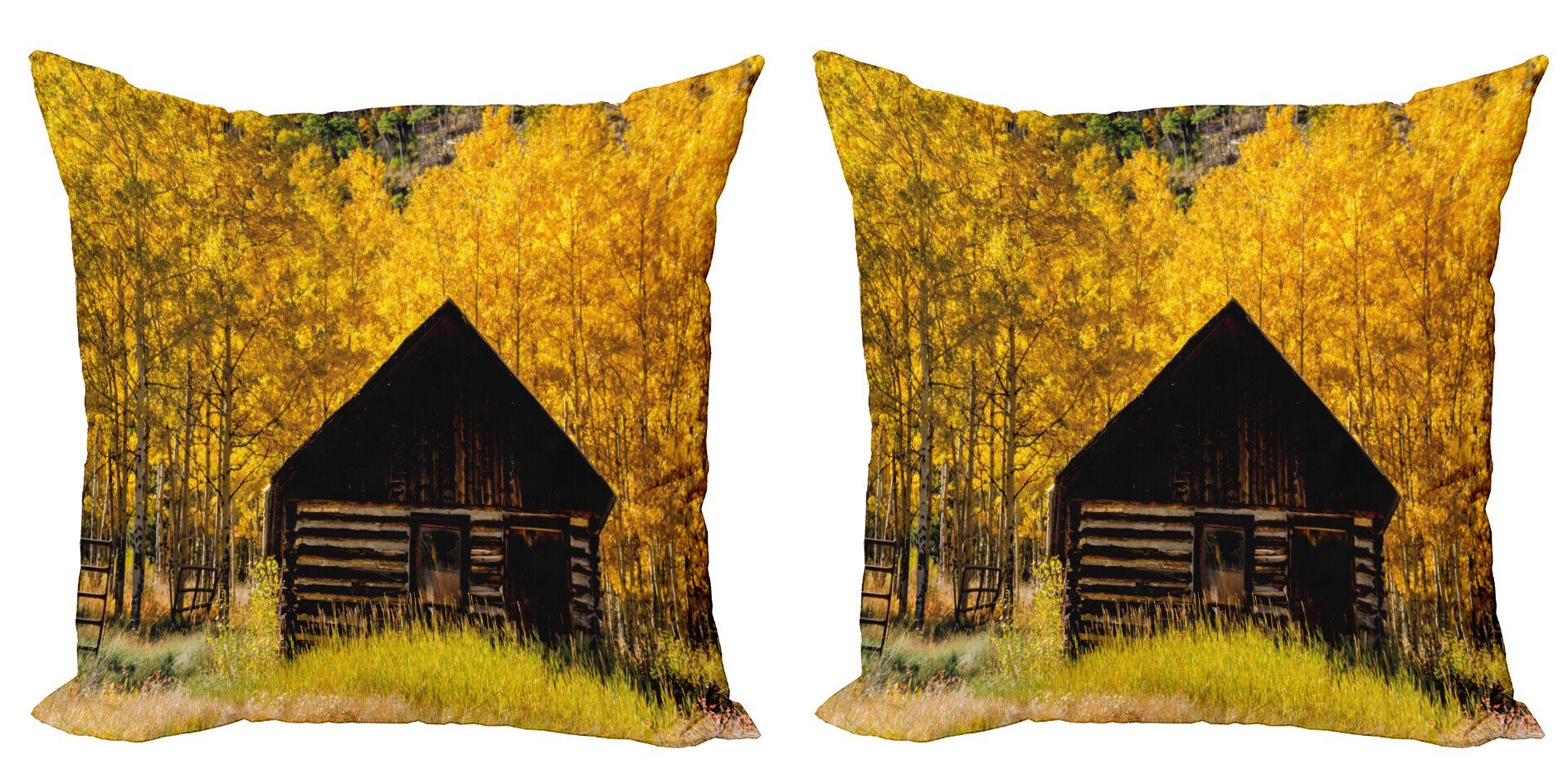 Kissenbezüge Modern Accent Doppelseitiger Digitaldruck, Abakuhaus (2 Stück), Herbst Urlaub auf dem Bauernhof in Espe