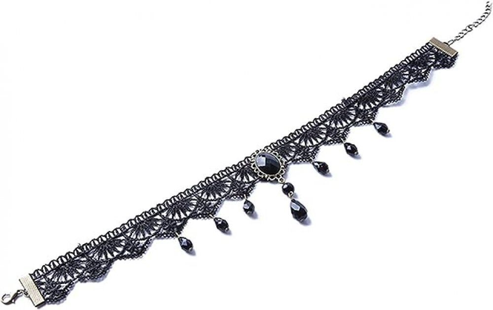 Halskette Anhänger Crystal WaKuKa Vintage (1-tlg) Choker-Set Lace Gothic