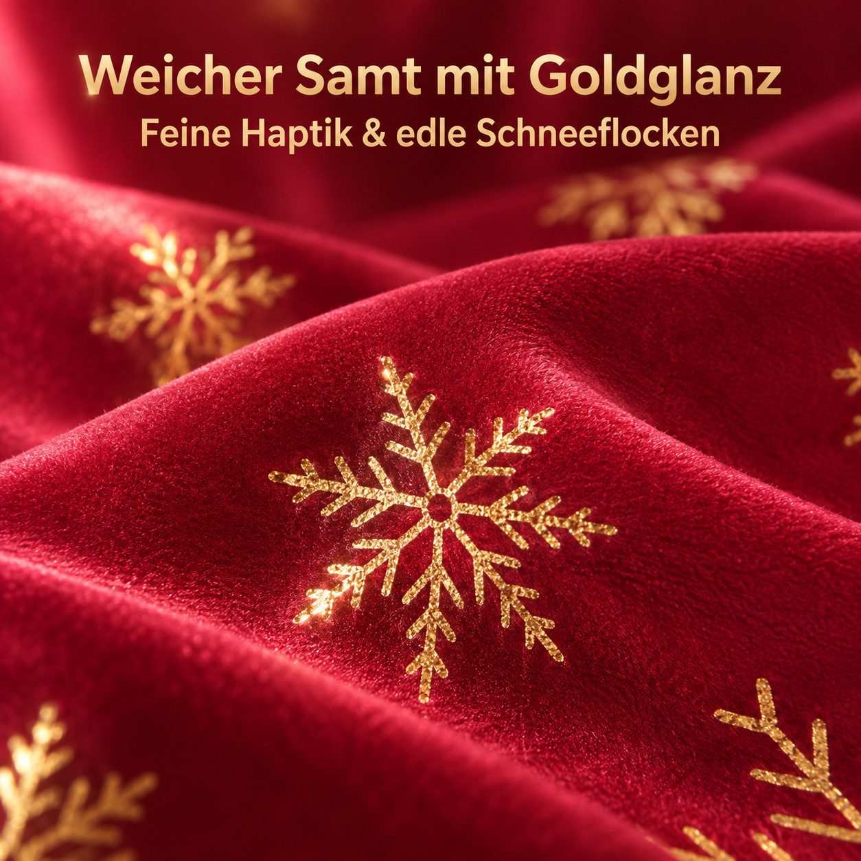 LMaxhome Verdunkelungsvorhang Weihnachtsvorhang Samt 2er Set, blickdicht, Rot/Grün, Schneeflocken, Thermovorhang für Wohn- & Schlafzimmer, lichtreduzierend, 132 – Bild 4 von 5