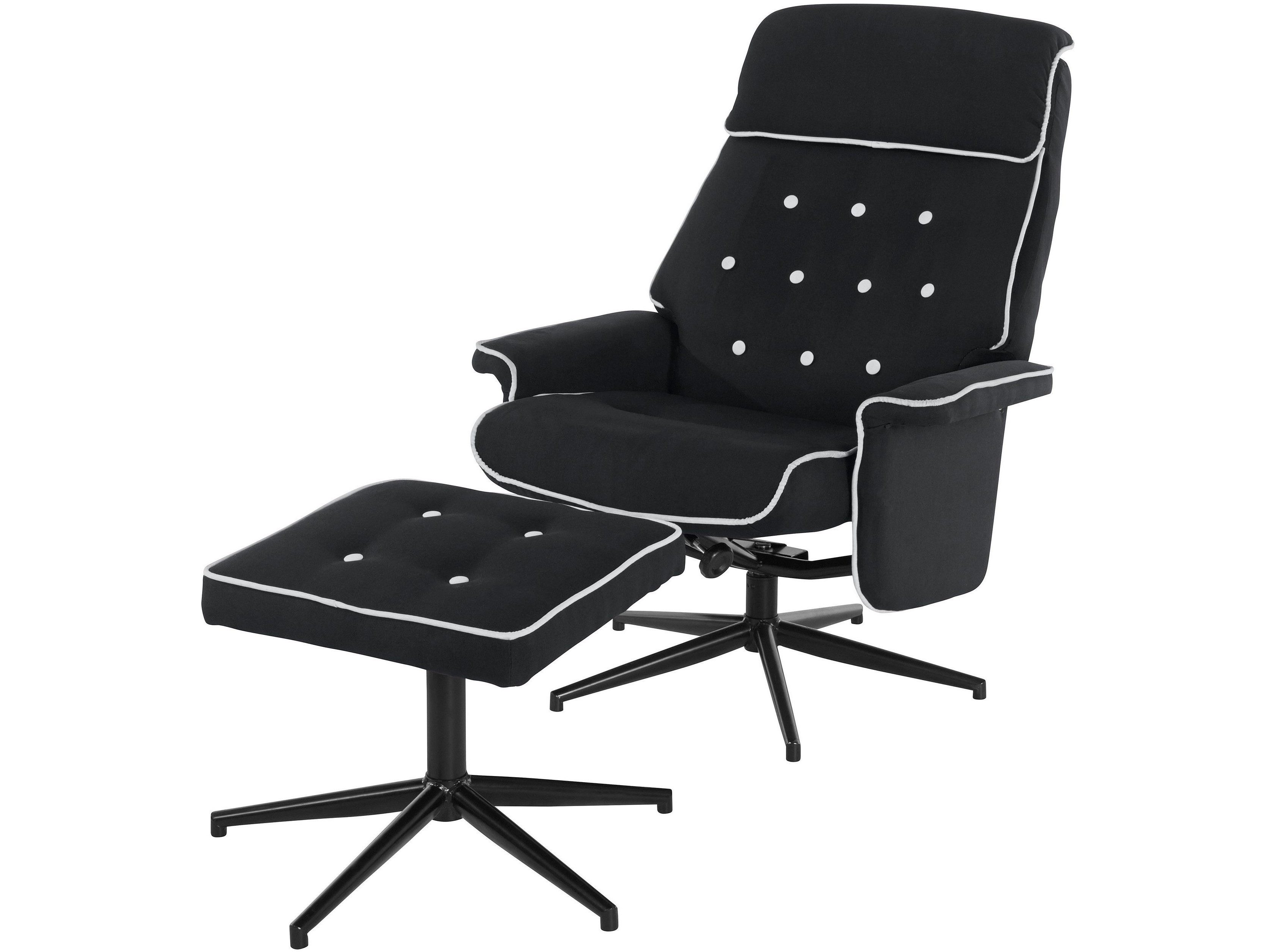 loft24 Relaxsessel Nels (Set, 2-St., Relaxsessel mit Hocker), Sessel mit Hocker, Relaxfunktion, Drehfunktion, Armlehnsessel