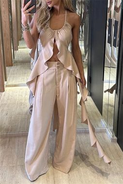 AFAZ New Trading UG Sommerkleid Rückenfreies, sexy Trägertop im Frühlings- und Sommerdesign Zweiteiliger Hosenanzug für Damen