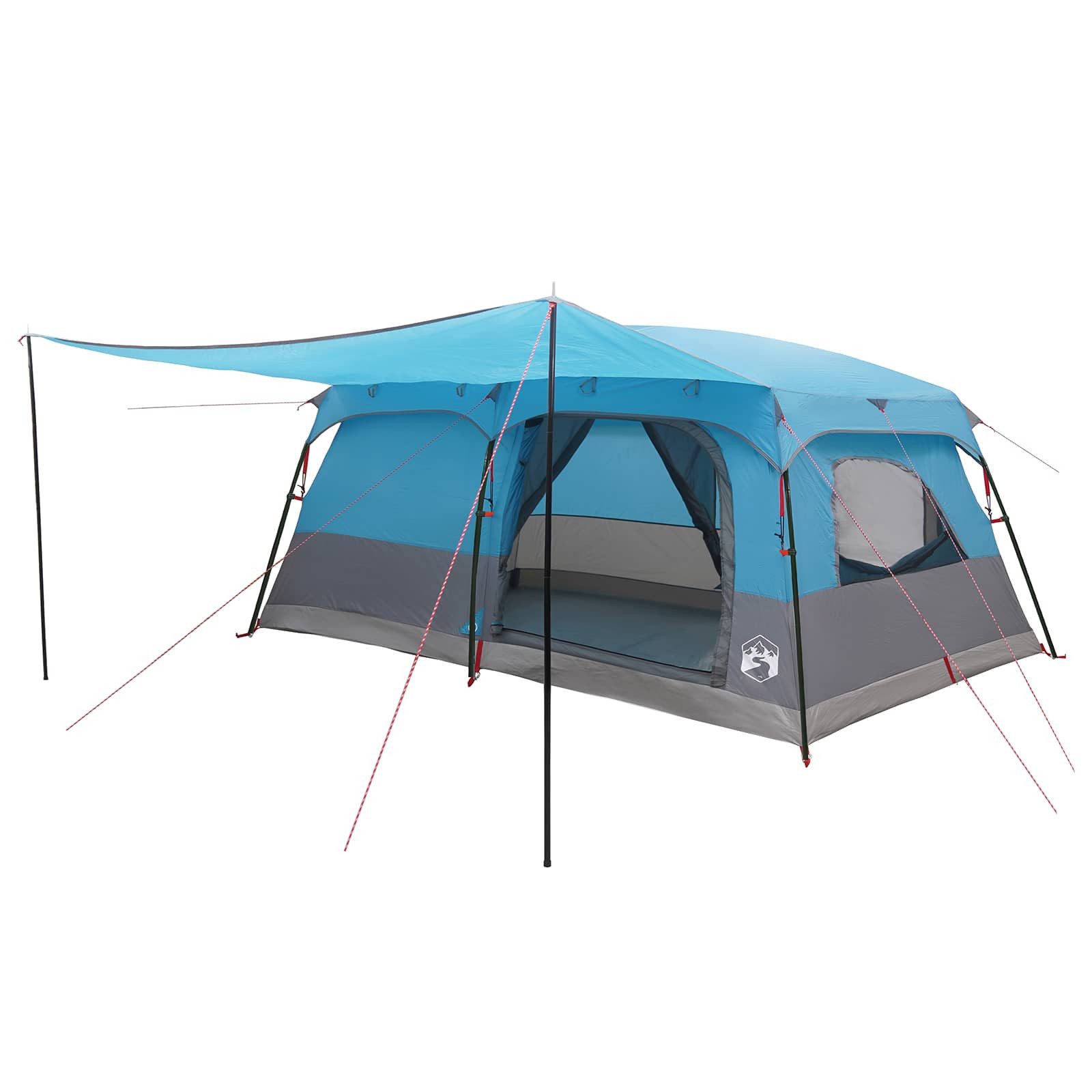 vidaXL Kuppelzelt Familienzelt 14 Personen Blau Polyester und Stahl, (1 tlg)