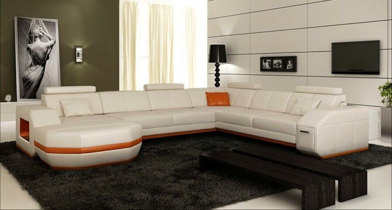 Ledersofa JVmoebel Wohnlandschaft Ecksofa Design USB Ecksofa Eck Sofa Garnitur Modern