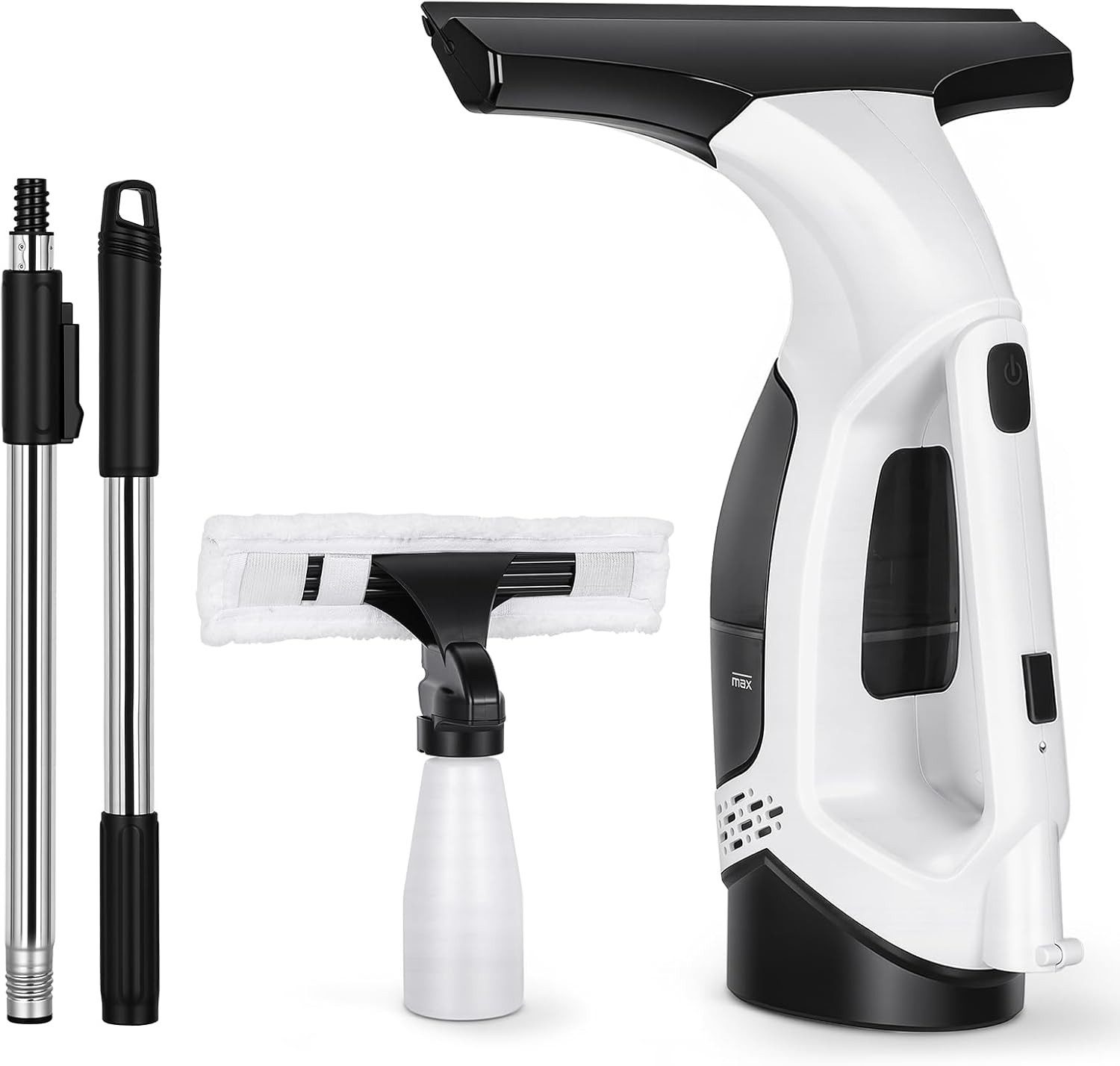Luckice Fenstersauger Fensterputzroboter Akku-Fenstersauger Kabelloser Fenstersauger Set, (mit 150 ml Wassertank und 280mm Schaber) Geeignet für Glastüren, Fenster, Arbeitsplatten und Autoglas