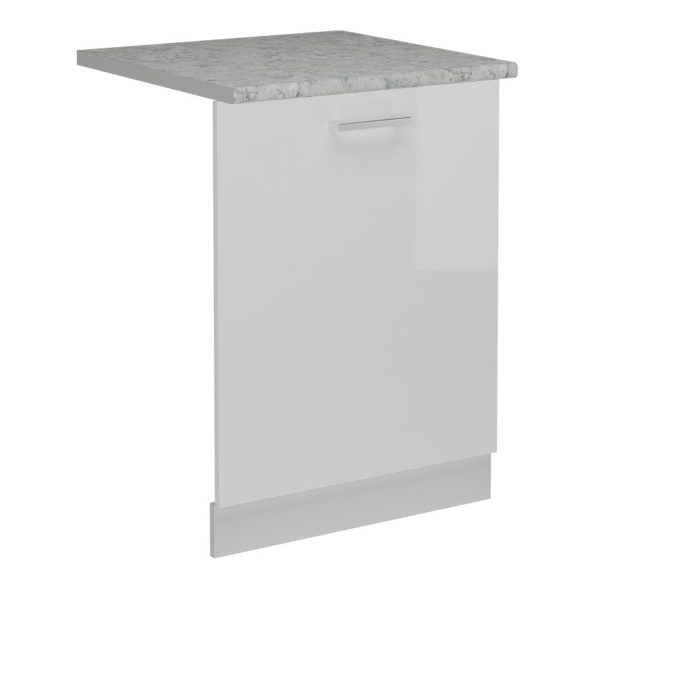 Vicco Frontblende R-Line, Weiß Hochglanz/Weiß, 60 cm, AP Marmor