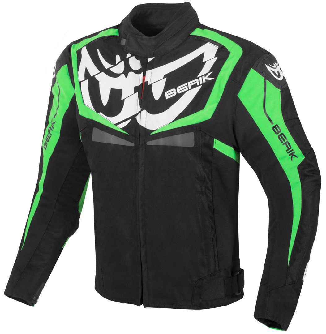 Berik Motorradjacke Radic Evo wasserdichte Motorrad Textiljacke Black/White/Green